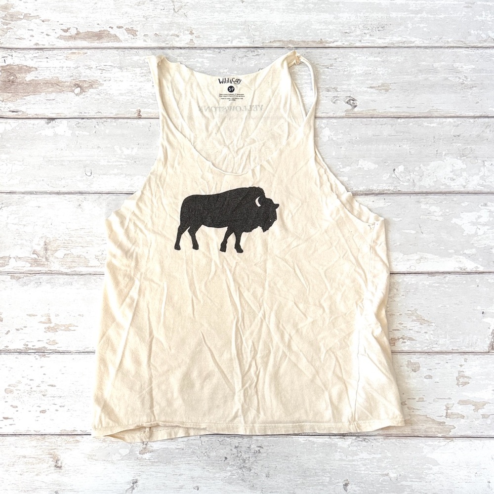 Yellowstone S/M Womens 100% Cotton Tank Top Buffalo Shirt Wild & Cozy Small